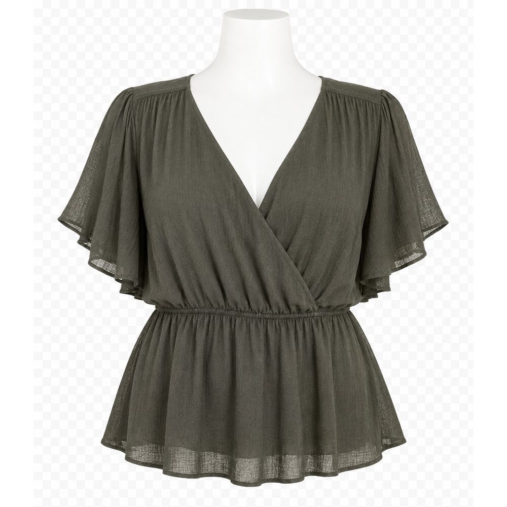 Lane Bryant Surplice-Neck Peplum Top | Size 26/28